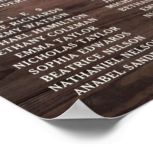 ウッドレ素朴ースのラ結婚イトの座席表 ポスター (角)