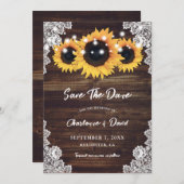 ウッドレ素朴ースひまわり日付表示カードを保存 セーブザデート (正面/裏面)