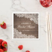 ウッドレ素朴ースパーソナライズされたブライダルシャワー スタンダードカクテルナプキン (インサイチュ)