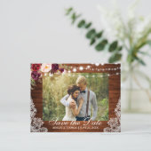 ウッドレ素朴ースフローラ保存日付バック文字 案内ポストカード (スタンド正面)