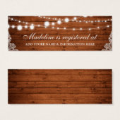 ウッドレ素朴ースブライダルシャワーレジストリの挿入 (正面&裏面)