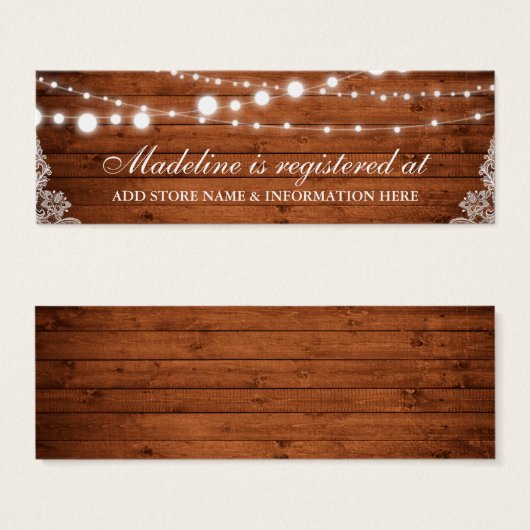 ウッドレ素朴ースブライダルシャワーレジストリの挿入 (正面&裏面)