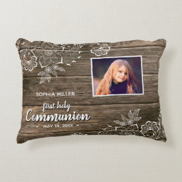 ウッドレ素朴ース初の聖体拝領写真 アクセントクッション
