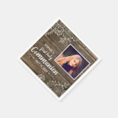 ウッドレ素朴ース初の聖体拝領写真 スタンダードカクテルナプキン (角)