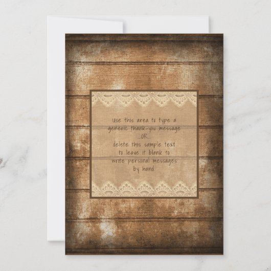 ウッドレ素朴ース卒業写真ありがとう サンキューカード (裏面)