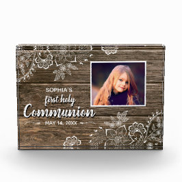 ウッドレ素朴ース最初の聖体拝領フォトブロック フォトブロック