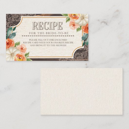 ウッドレ素朴ース秋レシピエンクロージャカード エンクロージャーカード (正面/裏面)