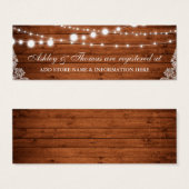 ウッドレ素朴ース結婚のレジストリ挿入カード (正面&裏面)