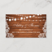 ウッドレ素朴ース結婚のレジストリ挿入カード エンクロージャーカード (正面)