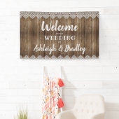 ウッドレ素朴ース結婚の歓迎 横断幕 (インサイチュ)
