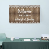 ウッドレ素朴ース結婚の歓迎 横断幕 (トレードショー)