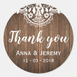 ウッドレ素朴ース結婚シール ラウンドシール
