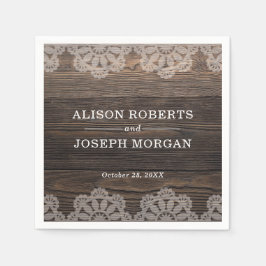 ウッドレ素朴ース結婚ズ スタンダードカクテルナプキン