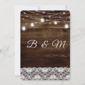 ウッドレ素朴ース結婚ライト 招待状 (裏面)