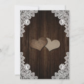 ウッドレ素朴ース赤面バラベビーズブレスズ結婚ーズ 招待状 (裏面)