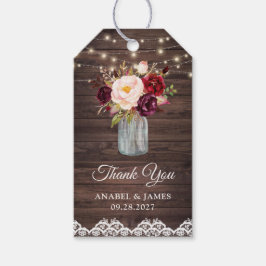 ウッドレ素朴ース赤面ブルガンディメイソンジャージャージョフトラベル ギフトタグ