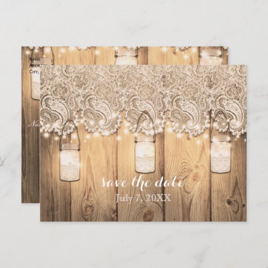 ウッドレ素朴ース&ライトメイソンの瓶は日付を除く 案内ポストカード (正面/裏面)