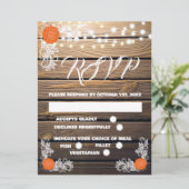 ウッドレ素朴ースRSVPカード (スタンド正面)