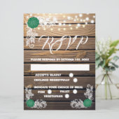 ウッドレ素朴ースRSVPカード (スタンド正面)