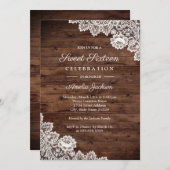 ウッドレ素朴ースSweet sixteen招待状 招待状 (正面/裏面)