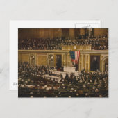 ウッドロウ頼・ウィルソンの戦争宣戦大会 ポストカード (正面/裏面)