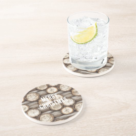 ウッドログキャビンクリスマス コースター (側面)