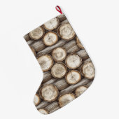 ウッドログキャビンクリスマス ラージクリスマスストッキング (裏面 (吊り時))
