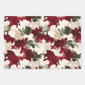 ウッドログキャビンレッドグリーンクリスマス ラッピングペーパーシート (正面3)