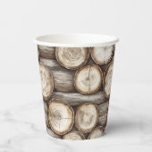 ウッドログキャビン誕生日 紙コップ (裏面)