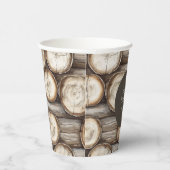 ウッドログキャビン誕生日 紙コップ (右)