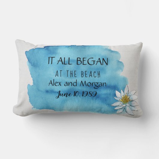 ウッドロマンスの水の色スプラッシュ ランバークッション (正面)