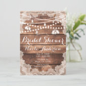 ウッドロマン素朴ティックレースメイソンジャースブライダルシャワー 招待状 (スタンド正面)