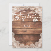 ウッドロマン素朴ティックレースメイソンジャースブライダルシャワー 招待状 (裏面)