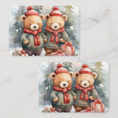 ウッドローンのクリスマス：居心地の良いクマ ノートカード (正面/裏面)