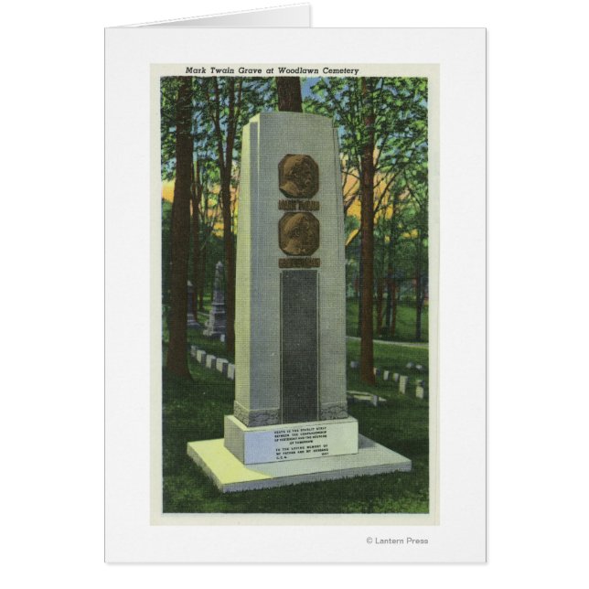 ウッドローン墓地、マーク・トウェイン墓石シーン (正面)