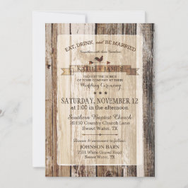 ウッドロ素朴スターのウェザー結婚ベーン 招待状