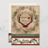 ウッドロ素朴ッジクリスマスディアアントラータイポグラフィ シーズンカード (正面/裏面)