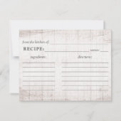 ウッドロ素朴ンマンバラレシピ花嫁カード 招待状 (裏面)