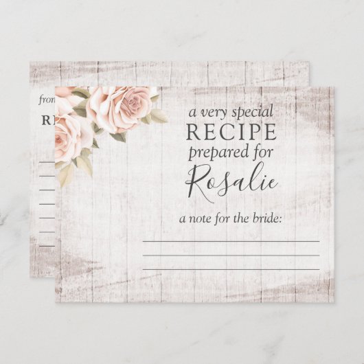 ウッドロ素朴ンマンバラレシピ花嫁カード 招待状 (正面/裏面)