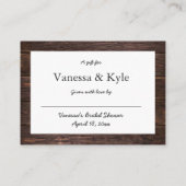 ウッドワインボトル表示ブライダルシャワーラベル エンクロージャーカード (裏面)