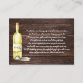 ウッドワインボトル表示ブライダルシャワーラベル エンクロージャーカード (正面)