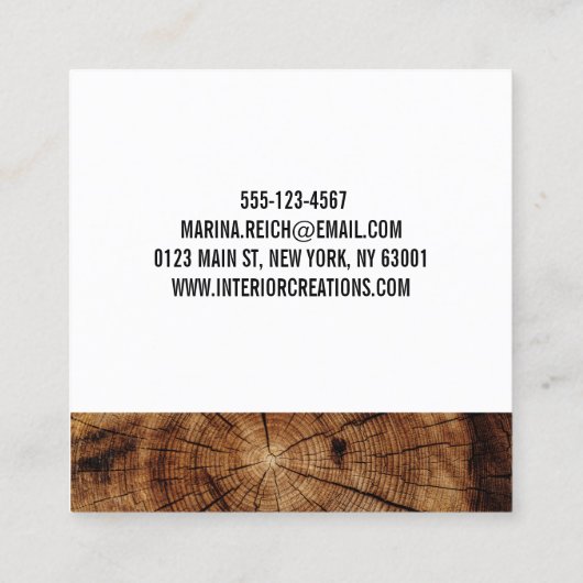 ウッドワーカモダンースタイリッシュズの名刺 スクエア名刺 (裏面)