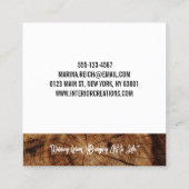 ウッドワーカモダンースタイリッシュズの名刺 スクエア名刺 (裏面)