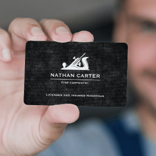 ウッドワーカーペンタージャック飛行機グランジブラック 名刺