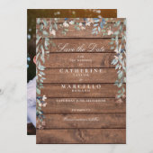 ウッドワ素朴ルドフラワーズフローラ結婚写真 セーブザデート (正面/裏面)