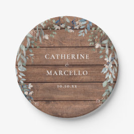 ウッドワ素朴ルドフラワーフローラカスケード結婚ズ ペーパープレート