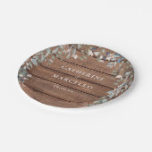 ウッドワ素朴ルドフラワーフローラカスケード結婚ズ ペーパープレート (アングル)