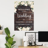 ウッドヴィンテージ結婚素朴の歓迎サイン ポスター (ホームオフィス)