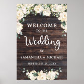 ウッドヴィンテージ結婚素朴の歓迎サイン ポスター (正面)