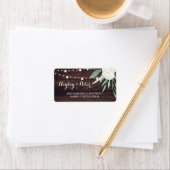 ウッド住所 シールスティッカー白い結婚花 ラベル (インサイチュ)